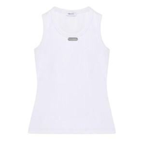 알렉산더 맥퀸 민소매 티셔츠 839507 QLAER9000 Optical white