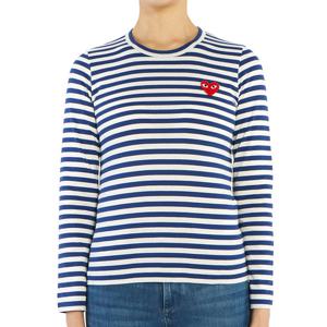 꼼데가르송 레드와펜 스트라이프 여성 긴팔티셔츠 AZ T163 051 2