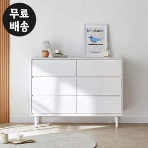 루나 화이트 와이드 3단 서랍장 옷 체스트 서랍 1200