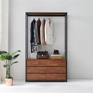 우아미가구 앤슬 시스템 드레스룸 3단 서랍 행거 1200