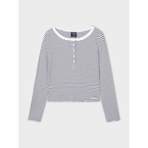 [후아유] Ribbed Henry Neck T-shirt WHLAF3822F