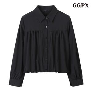 GGPX 모던 카라 셔링 밴딩 블라우스 (GPCBA023D)