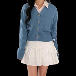 [다잇템][다잇템] 여자 빅사이즈 세미크롭 V넥 가디건_20622625_