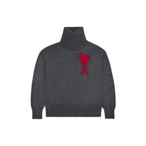 아미  빅 하트 로고 터틀넥 니트 BFUKS406 018 084