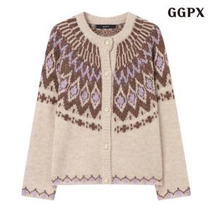 [지지피엑스]라운드넥 노르딕 패턴 가디건 (GPDCK009D)