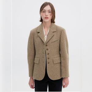 울 블렌드 싱글 테일러드 체크 자켓 OW4WJ9520