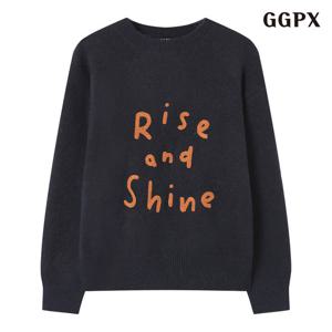 [지지피엑스]레터링 자수 라운드 긴팔 니트 (GPDKT022D)