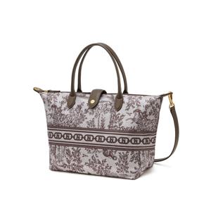 [헤지스]HIBA6E641W2_여성 브라운 로고패턴 가죽 토트백