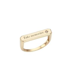 로이드 메모리 D자 반지 14K Gold 반지 LRS19091G