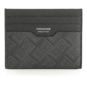 페라가모 모노그램 로고 프린트 패브릭 카드지갑 661583780321