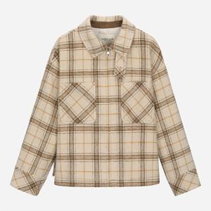 [써스데이아일랜드]체크 트러커 집업 자켓 T258MJK933W