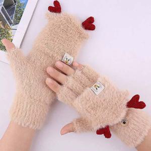 사슴뿔 반장갑 손가락개방형 털장갑 보온 혹한기 겨울