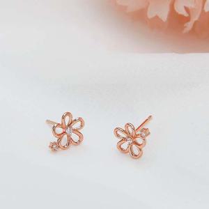 14K GF 골드필드 핀 플라워리 귀걸이