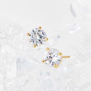 14K GF 골드필드 핀 큐빅 귀걸이 제네럴