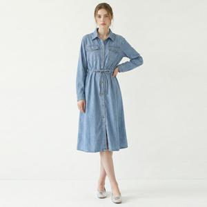 FOCUS  투 포켓 스트링 데님 원피스 PBINF6S1OP3091