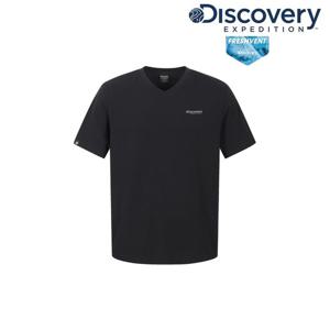 [디스커버리] 유니 프레시벤트 브이넥 반팔티셔츠 DXRS77063-BKS