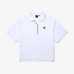 [휠라(프리미엄)]면혼방 피케 세미 크롭 카라티 FS2TSG2362FWHI