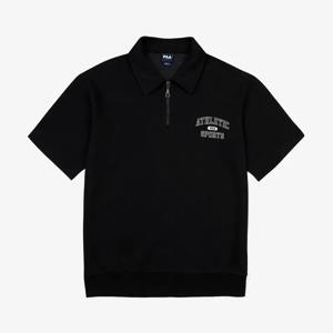 [휠라(프리미엄)]면혼방 하프집업 반팔티 FS2TSG2102XBLK