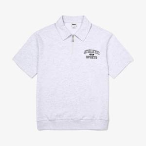 [휠라(프리미엄)]면혼방 하프집업 반팔티 FS2TSG2102XWTM