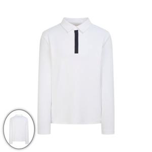 [헤지스골프] 남성 여밈 배색 베이직 카라 티셔츠 화이트 HUTS6A201OW