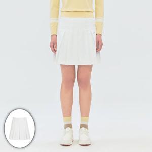 [헤지스골프] 여성 플리츠 퀼로트 쇼츠 화이트 HWPA6A215OW