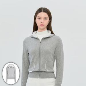 [헤지스골프] 여성 캐주얼 후디 니트 집업 그레이 HWSW6A213G1