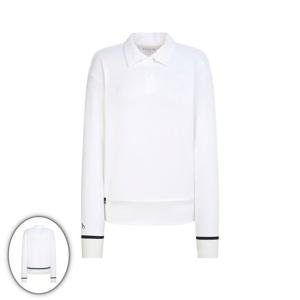 [헤지스골프] 여성 긴팔 카라 블루종 티셔츠 화이트 HWTS6A212OW