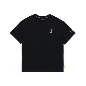 내셔널지오그래픽 K222UTS950 키즈 동물 와펜 반팔 티셔츠 BLACK