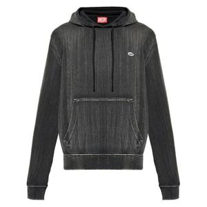 디젤 후드 티셔츠 A148220QKAU9XX BLACK DOM