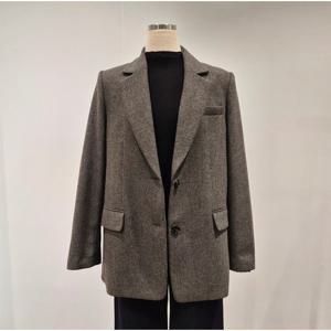 [비지트인뉴욕]카라배색 헤링본 싱글 투버튼 자켓 VBAJK90