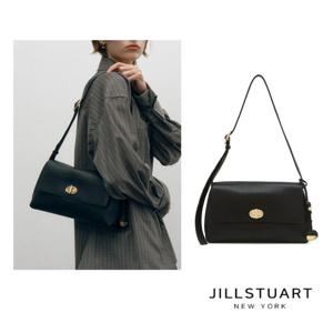 [질스튜어트] 블랙 가죽 오브 장식 숄더백 M JABA6E101BK