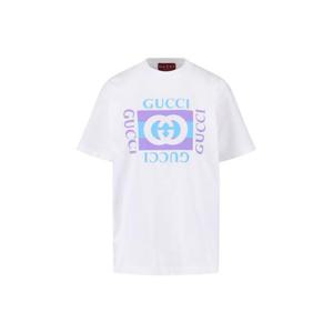 구찌 프린티드 코튼 반팔 티셔츠 837959 XJHG9 9081 White