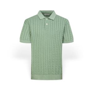 [헤지스] 남성 케이블패턴 카라 반팔니트 HZSW6B558E2