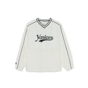 MLB  (3AMTV0161-50IVS) 공용 컬시브 레터링 우븐 맨투맨