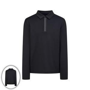 [헤지스골프] 남성 여밈 배색 베이직 카라 티셔츠 블랙 HUTS6A201BK