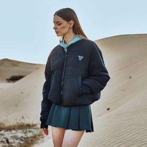 챌린저 여성 메탈로고 변형퀼팅 스타디움 패딩 자켓 블랙 CHD4WJK4801BK