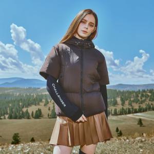 챌린저 여성 파우더터치 반팔 후디 구스다운 자켓 코코아 CHD4WJK4802CO