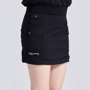 챌린저 여성 어반 카고 포켓 H라인 큐롯 스커트 블랙 CHE3WSK5734BK