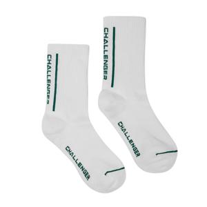 챌린저 유니 세로형 로고레터링 장목 양말 화이트 CHD3USO4388WH