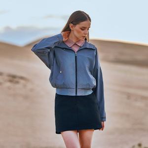 챌린저 여성 밀키코팅 볼륨핏 풀집 윈드브레이커 그레이 CHD3WJK4702GY