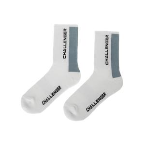챌린저 컬러포인트 골조직 남녀공용 중목 양말 블루 CHD1USO0295BL