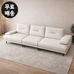 넬즈 가죽 쇼파 모듈 스윙 소파 4인용 라이트 그레이