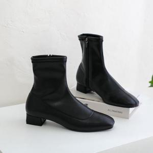 [갓슈]  뿌고아 옆지퍼  3cm 로우힐 패션 앵클부츠