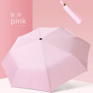 자외선차단 암막 우양산 자동 3단 양우산 (핑크