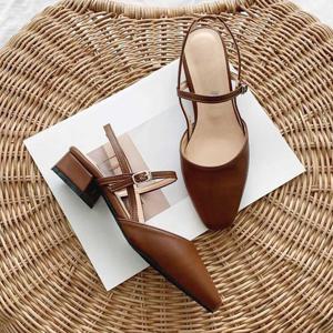 낮은굽 슬링백 구두 앞막힌 블로퍼신발 데일리 데이트