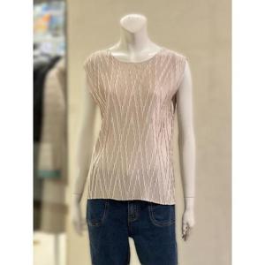 벨리시앙 세이브존01 패턴 플리츠 슬리브리스 블라우스(2color) BL420