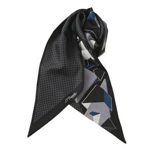 [에스티듀퐁(셔츠)]25SS 기하학 패턴 실크 스카프 TE5SM63KS302TBK