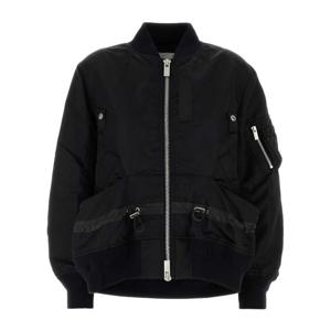 사카이 블랙 나일론 봄버 재킷 2507992 001