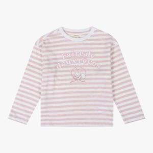 치크 HC04 가을 스트라이프 그래픽 티셔츠 CKLA258Y1