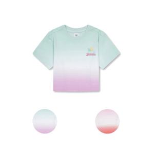 탑텐키즈 MKF3TS2202 여아 쿨에어 코튼 크롭 그라데이션 반팔티
